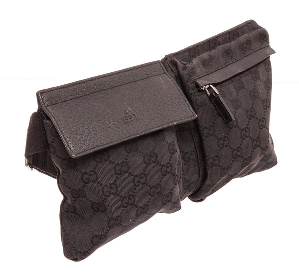 GUCCI Belt Charcoal Fanny Pack Waist Pouch