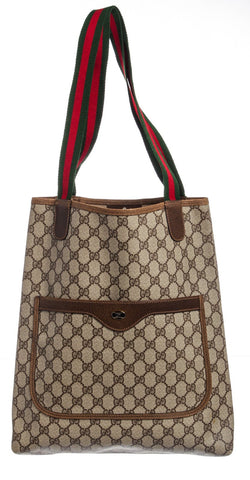 Vintage GUCCI Plus Beige GG Plus Coated Canvas Shoulder